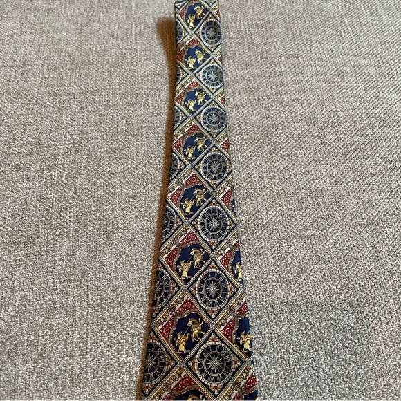 Museum Artifacts Men’s 100% Silk Tie Clock Sundial Gladiator Dragon Pattern - Picture 8 of 9